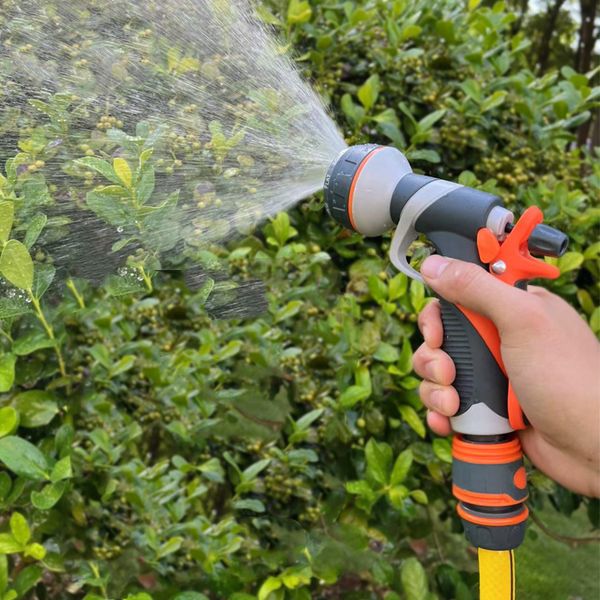 Pistola de água portátil de alta pressão com 8 modos de pulverização multifuncionais para lavagem de jardim, carro e bicos pulverizadores de gramado, rega YFA2036