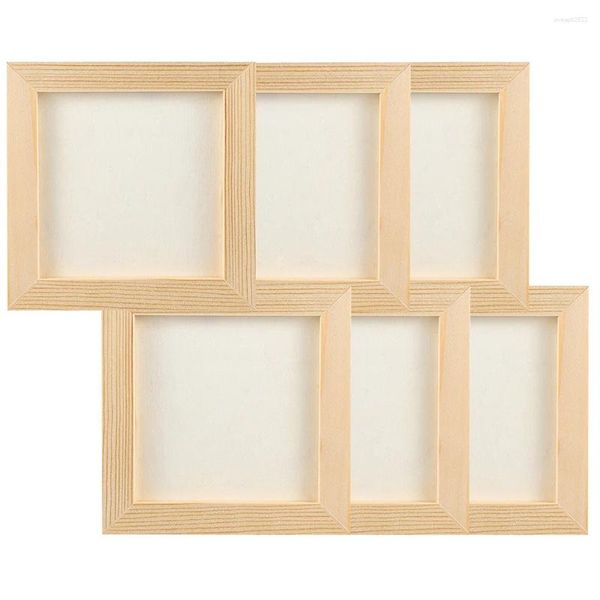 Quadros 12/15cm Imagem de madeira natural Classic Po Frame Inacabado Pintura em branco Display Decoração de casa