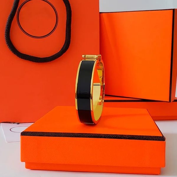 Pulseira de designer clássico pulseira de luxo pulseira de ouro para mulheres pulseira de aço inoxidável 12mm