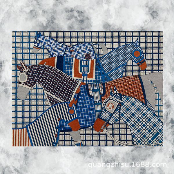 Moda selva cavalo algodão e linho placemat vaso esteira estilo chinês cinzeiro almofada bandeja esteira coaster adereços de tiro