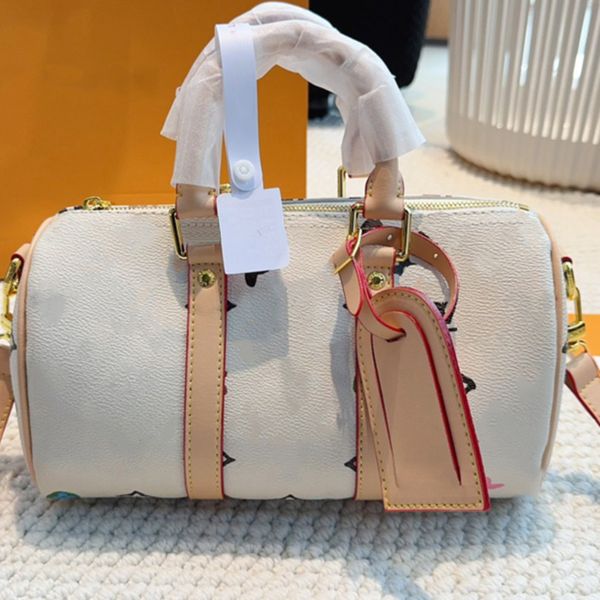 Damenmode Tyenr Joinly Mittlere Designertasche Umhängetasche Französische Marke Luxus Alte Blumen-Einkaufstasche Schultertasche Klassische hochwertige weiße Kissentasche aus echtem Leder