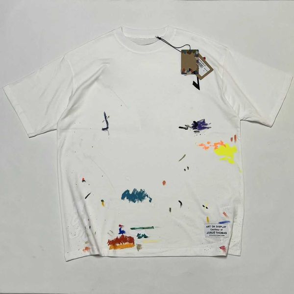 T-shirt da uomo Top qualità GD 1.0 collab TEE maschio femmina t-shirt oversize vintage graffiti maglietta in cotone da uomo J240319