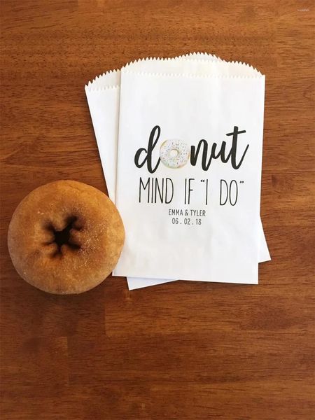 Geschenkpapier, 25 Stück, Hochzeits-Donut-Beutel, gefüttert – Mind If I Do Bridal Shower Treat For