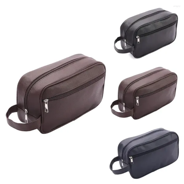 Sacos cosméticos grande capacidade saco de higiene para mulheres clássico cor sólida pvc à prova dwaterproof água bolsa de armazenamento de maquiagem bolsa de viagem