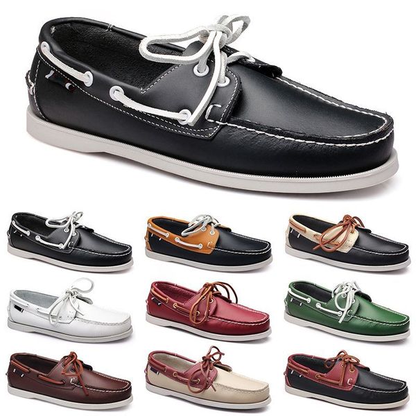 Scarpe casual da uomo Nero Tempo libero Silvers Taupe Dlives Marrone Grigio Rosso Verde Walking Low Soft Multis Pelle Sneakers da uomo Scarpe da ginnastica da esterno Scarpe da barca Traspiranti BB029