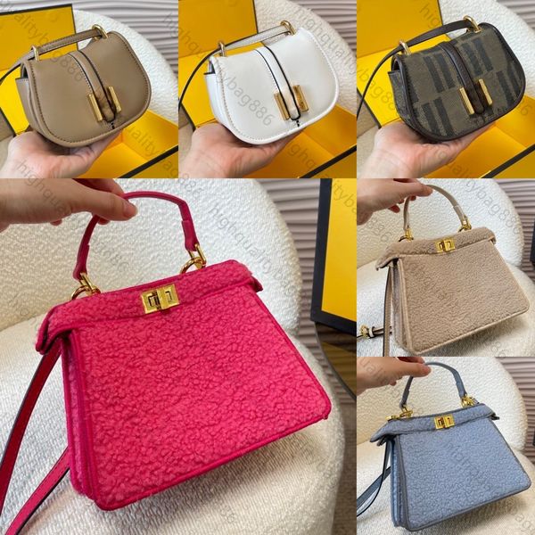 Novo bolsa de designer de alta qualidade, homens e mulheres bolsas de ombro bolsa de moda fivela de ouro ajustável e removable loulder girdle sheepwool lambsheepskin saco de órgão