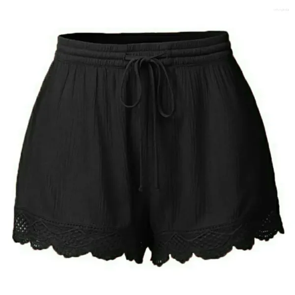 Frauen Shorts Yoga Sport Hosen Damen Spitze Trimmen Sicherheit Elastische Taille Leggings Krawatte Mode Sommer Für Feine Damen Ropa Mujer