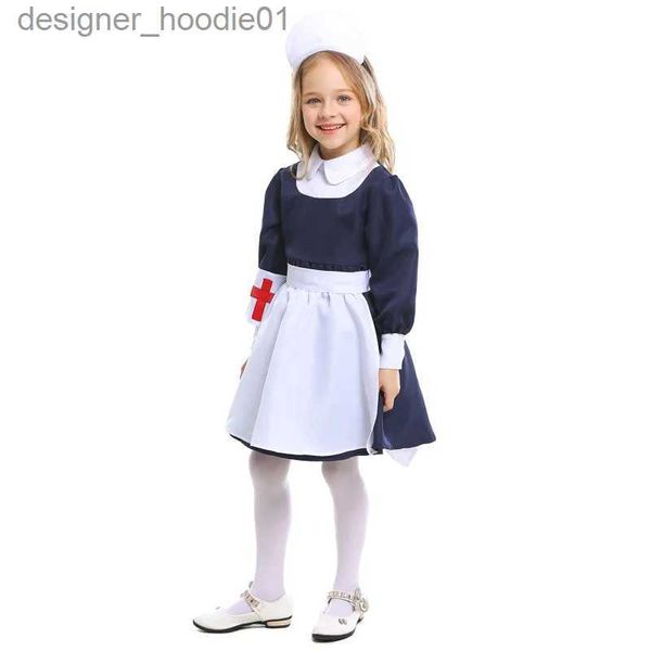 cosplay Costumi anime Festa dei bambini cameriera infermiera carino gioco di ruolo vieni festa per bambini bianco vestito dolce set costume per spettacoli scolastici per ragazzeC24320