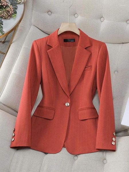 Женские костюмы, модный женский деловой пиджак, женский красный абрикосовый черный полосатый офисный женский деловой костюм, куртка на осень-зиму