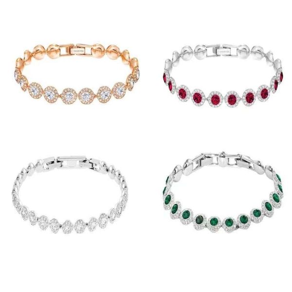 Pulseira de luxo Jewery Swarovskis de alta edição com fivela de diamante completo para mulheres usando elementos Swarovski pulseira romana de cristal para mulheres