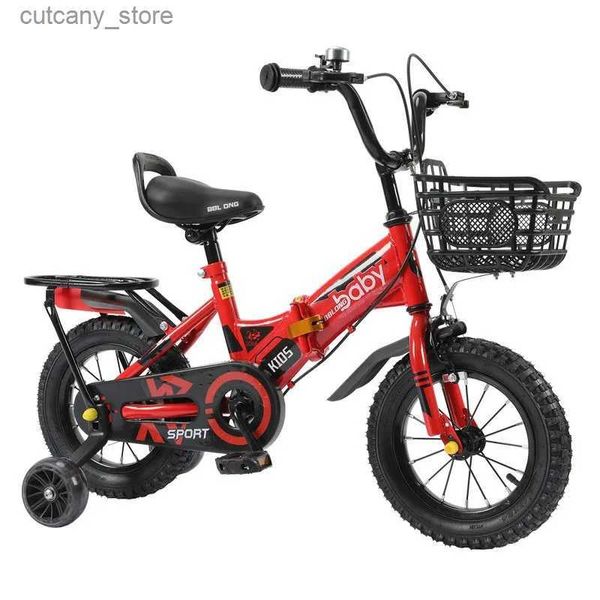 Biciclette cavalcabili pieghevoli per bambini Bicyc 12/14/16/18 pollici tuta per 3-12 anni bici per bambini pneumatico antiscivolo con cestino ruota ausiliaria Strolr L240319