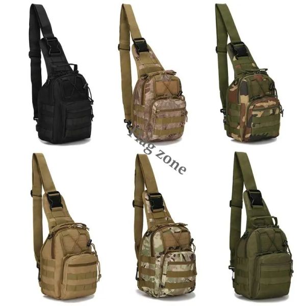 Çantalar Askeri Taktik Sling Çanta Erkekler Açık Spor Seyahat Seyahat Göğüs Çantası Crossbody Bags Ordu Yürüyüş Kampı Av Molle Omuz Çantası