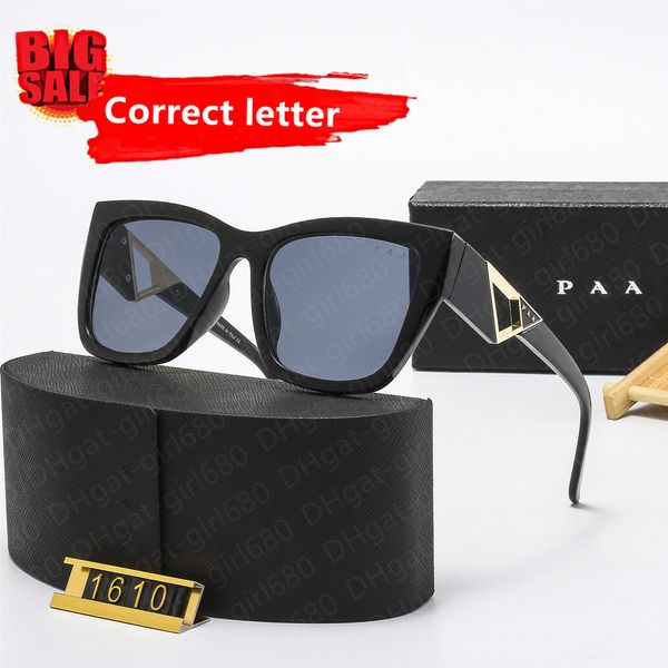 Designer-Herren-Sonnenbrille mit Buchstaben, großer Rahmen, Damen-Sonnenbrille, Edelstahl, Adumbral, 5 Farben, Option PP-Brille