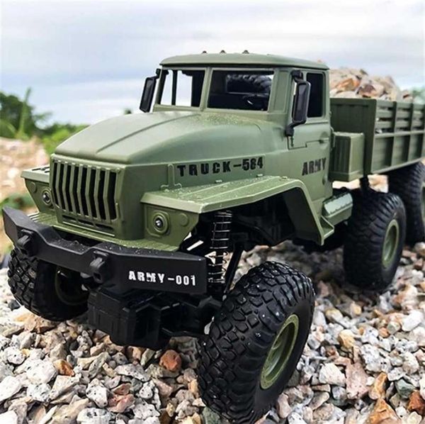 116 Carro RC de alta velocidade Caminhão militar 2.4G Sixwheel Controle remoto Offroad Escalada Veículo Modelo Brinquedo para crianças Presente de aniversário 21104073296