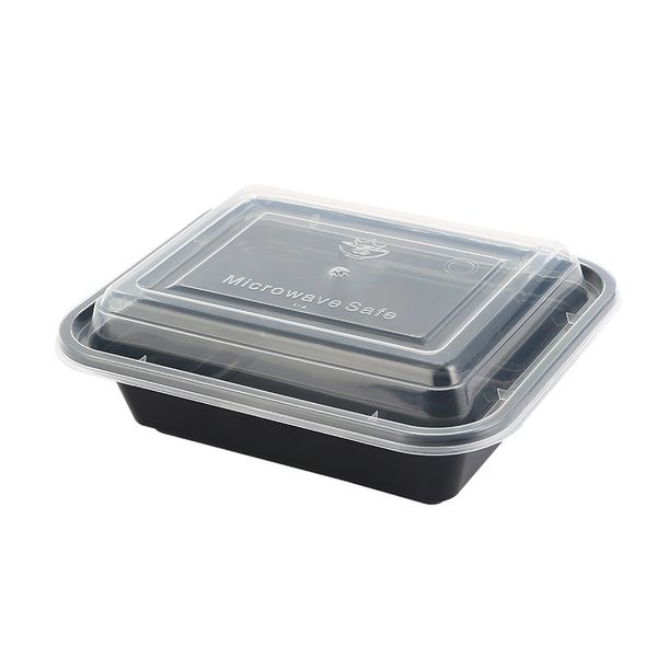 Lancheira quadrada americana caixa de embalagem descartável sobremesa caixa para viagem frutas salvamento alimentos caixa de embalagem plástica 12 onças