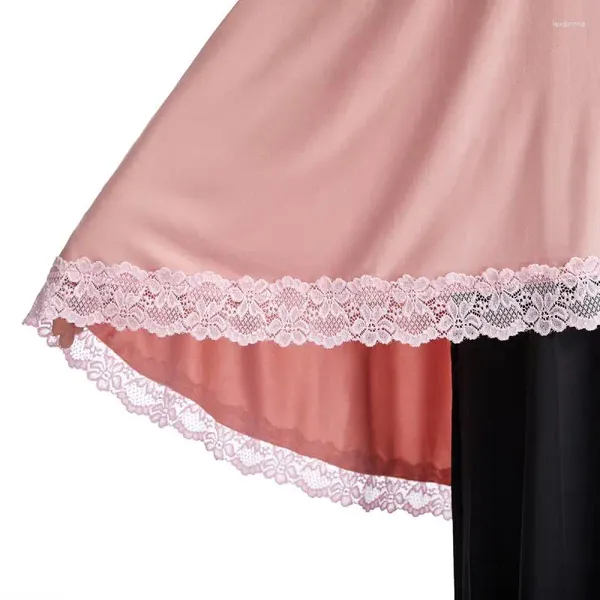 Ethnische Kleidung, arabischer einfarbiger Turban, islamische, weiche, gemütliche Kopfbedeckung, Khimar, muslimische Frauen, Hijab, lockere Abaya, Dame, Spitze, lang