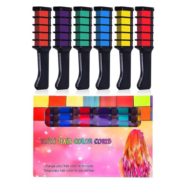 Colore temporaneo per capelli colore pettini in gesso Kit ragazze festa cosplay Halloween parrucchiere tintura B99