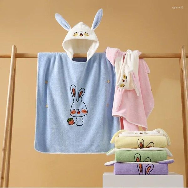 Asciugamano in pile di corallo Mantello Autunno e inverno Baby Yukata Cartone animato Accappatoio con cappuccio Velocità assorbente Bagno per bambini