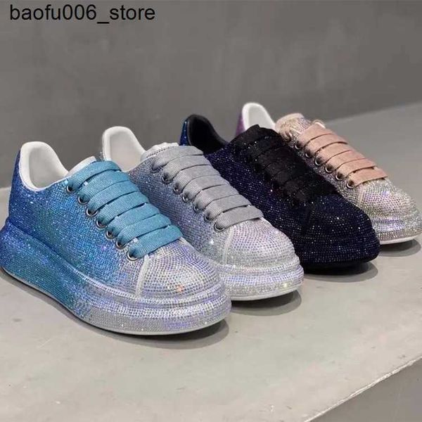 Sıradan ayakkabılar kadın spor ayakkabı ile parıltı ayakkabıları kadın ayakkabılar lüks platform kadın-platformlar kadın-bayan eğitmenler rhinestone moda topuklar gündelik q240320