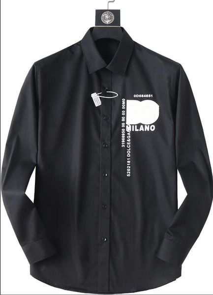 Мужская классическая рубашка Тонкий приталенный воротник с раздвинутым воротником в клетку с длинным рукавом из чистого хлопка Дизайнерский бренд Весна Лето Бизнес Офис Повседневная мужская одежда # 3210