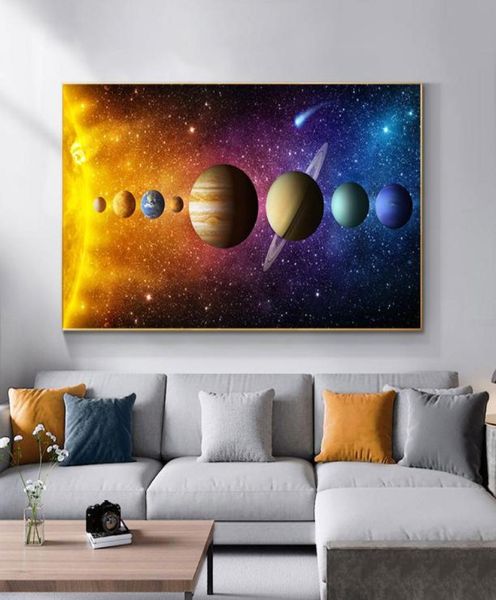 Sonnensystem Bilder Nebel Weltraum Universum Poster und Drucke Wissenschaft Leinwand Malerei Wandkunst für Wohnzimmer Dekor Cuadros5872090