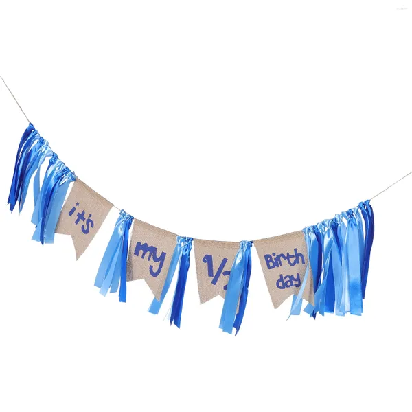 Decoração de festa Decorações de 1º aniversário É meu 1/2 banner Baby Boys First One Garland Highchair Flag