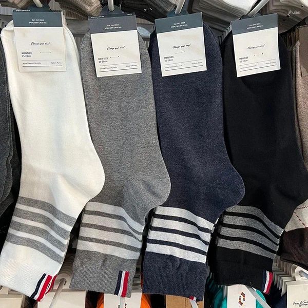 Herrensocken, hochwertige Gentleman-gestreifte Baumwolle, Business-Stil, Harajuku-Stil, Sport, Jungen, Skateboard, Neuheit, atmungsaktiv, Weihnachtsgeschenke