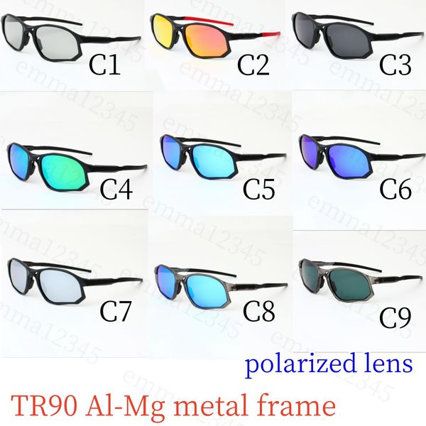 Óculos de sol de designer de luxo homens vintage tr90 alumínio magnésio metal quadro polarizado óculos óculos de sol para mulheres bicicleta lunette de soleil