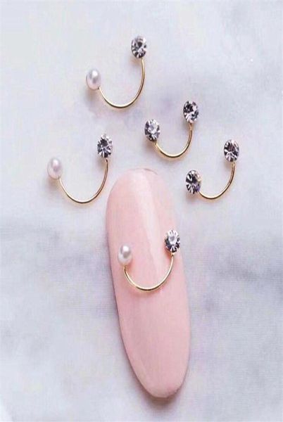 50 pz oro diamanti perla design strass borchie in metallo accessori manicure cristallo 3d decorazioni per nail art tips304n9699563