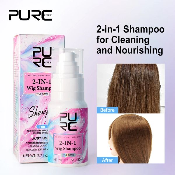 Shampoo PURC Kit shampoo e balsamo per parrucche Olio di cocco levigante Prodotti per la cura dei capelli lucenti per parrucche da donna