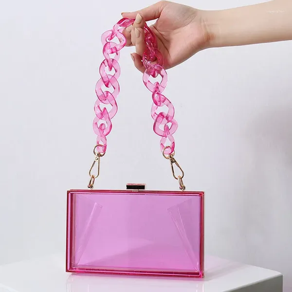 Вечерние сумки Фиолетовые сумки Прозрачный акриловый клатч для женщин Желейные кошельки и маленькие прозрачные роскошные дизайнерские сумки через плечо