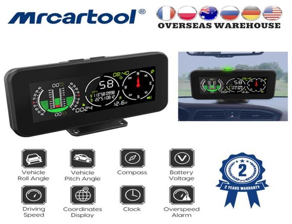 MR CARARTOOL M60 Araba Pusula İncinometre Hız Gösterimi GPS Hız Yamaç Dijital Metre Otomatik OFF YOL AKSİSİSYONLARI7334684