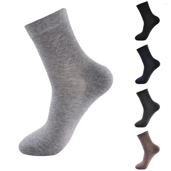 Мужские носки, 1 пара, однотонные, высококачественные, мужские, мягкие, дышащие, антибактериальные, черные, серые, удобные спортивные, деловые мужские носки