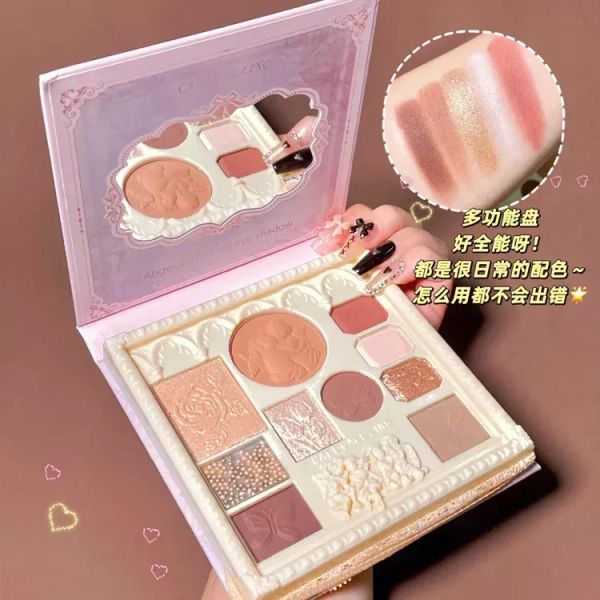 Schattenpalette mit 10 verschiedenen Farben, helle Helligkeit, konturiertes Gesicht, rubinrote Augen, wasserfeste Make-up-Beauty-Lidschatten-Palette