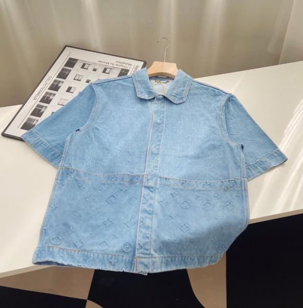 Neue Herren lässige Hemden Herren Frauen Denim Shirts Luxury Brandlv Designer Hochwertige Denimjacken Kurzarm Mäntel