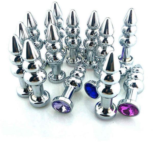 Anal Metal 3 Balls Dildo Butt Plugs Gioielli in cristallo Prodotti per adulti per donne Uomini Masturbazione Giocattolo erotico 11194763927