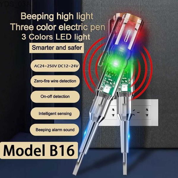 Strommesser B12 B16 24-250V Stromkreistester Multifunktions-Schraubendreher Isolierter Stromprüfstift Stromspannungsdetektor mit Anzeige 240320