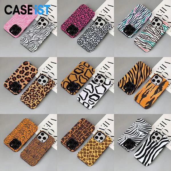 CASEiST Modische 2-in-1-Hybrid-Schutzhülle im Leoparden-Design, robust, zweilagig, Gepard, Zebra, Tiger, individueller Aufdruck, Handyhülle für Apple iPhone 15, 14, 13, 12, 11 Pro Max, XS, XR, 8, 7 Plus