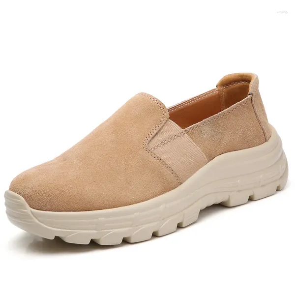 2024 Schuhe 490 Frühling Casual Frauen Wohnungen Frau Plattform Slip auf Turnschuhe Wildleder Damen Tenis Loafers Mokassins