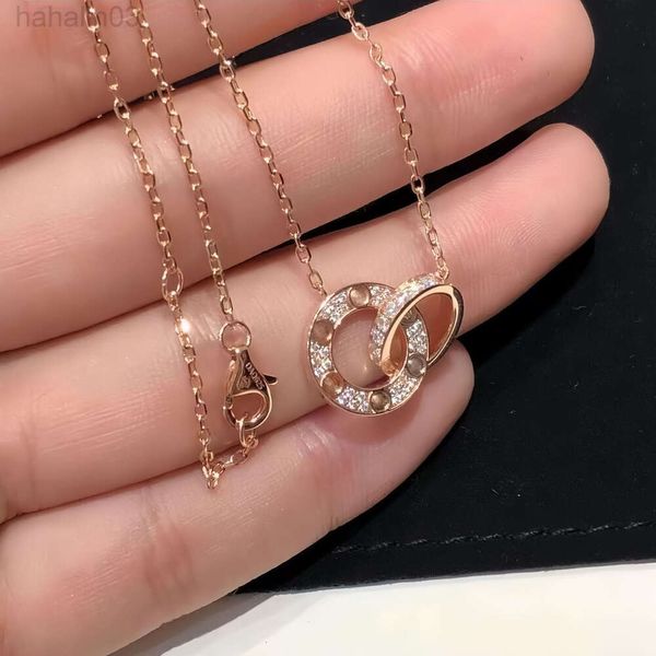 Desginer braccialetto catier braccialetto carier Versione alta Collana Kajia con doppio anello Collana con stella a cielo pieno Collana con diamanti pieni CNC Regalo di San Valentino Luce Lusso C