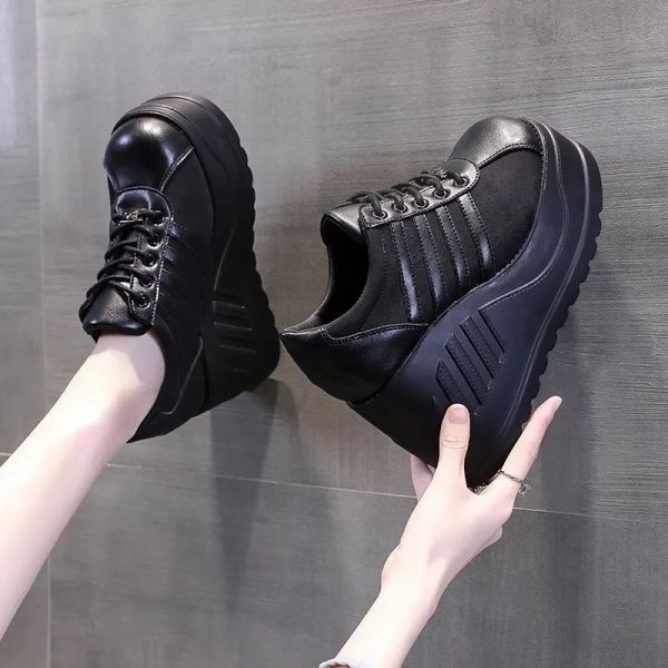 BOMBAS NOVA MATHE Punk Street Black Gothic Girls Cosplay Platform High Heels Sneakers Wedges Helter Salto alto 42 Ayakkabi