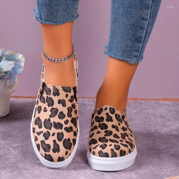 Повседневная обувь 2024, брендовые женские леопардовые вулканизированные летние женские кроссовки на плоской подошве для прогулок на открытом воздухе, женские кроссовки без шнуровки