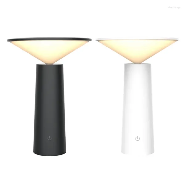 Lâmpadas de mesa Interruptor de contato LED Lâmpada de mesa Proteção para os olhos Leitura Dimmable Night Light Cabeceira