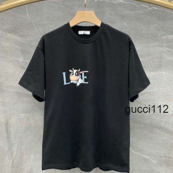 Camiseta curta Lowewe High Lowe Womens Loewees Mens Loeewe Designers Letras Camisa de Verão Camiseta Impressão Mens Mangas Camisas Luxo Suor Camisetas Rua Solta Tr AK9H