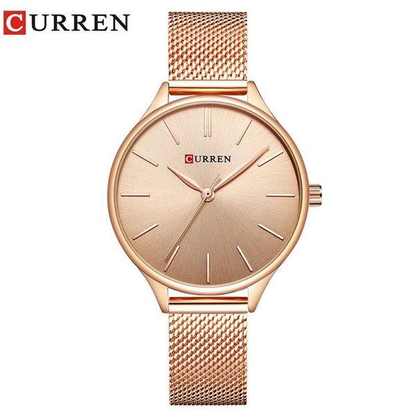 Curren relógio moda estilo simples novas senhoras pulseira relógios feminino vestido relógio de pulso quartzo feminino presentes relogios femini299k