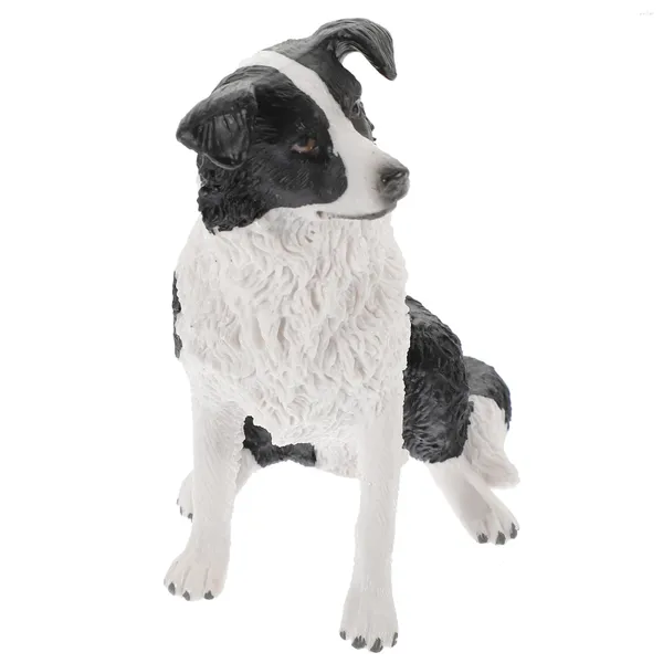 Figurine decorative Border Collie Mini cane giocattolo Realistico animale da pastore Statua dipinta a mano Cani educativi per bambini