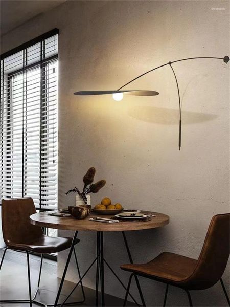 Lâmpada de parede designer balancim longo pólo loft chapéu lâmpadas francês americano retro sala estar quarto estudo fundo arandelas luzes