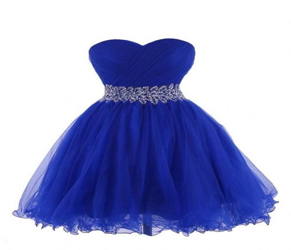 Sweetheart ShortMini abiti da homecoming con cristalli fusciacca blu tulle laurea abito da ballo economici occasioni speciali cocktail party9029822