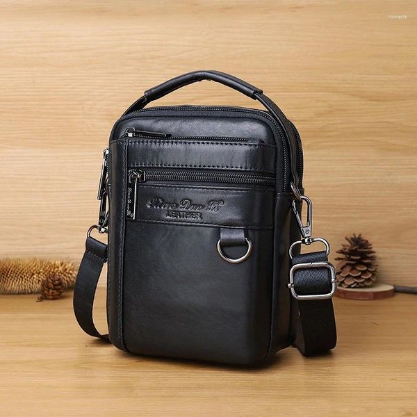 Tasche Herren Leder Seine Kleine Baotou Schicht Geldbörse Freizeit Multifunktionspaket Mini Einzelne Schulter Handtasche