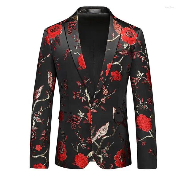 Herrenanzüge 2024-Boutique Mode Business Slim Casual Social Guy Print Gentleman Trend Britischer Stil Hochzeit Performance Kleid Blazer